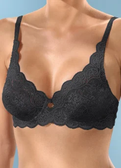 Outlet BADER Triumph Amourette Bügel-BH aus zarter Elastikspitze SCHWARZ