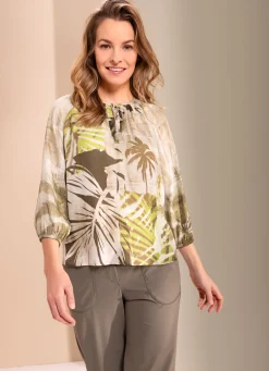New BADER Tunika mit Bindemöglichkeit KHAKI-LIMONE-BEIGE-BUNT