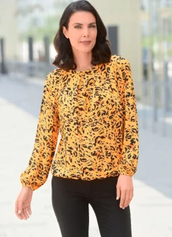 Outlet BADER Tunika mit elastischen Abschlüssen GELB-SCHWARZ-MANGO-BUNT