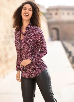 Sale BADER Tunika mit farbbrillantem Druck ROSÉ-BORDEAUX-SCHWARZ-BUNT