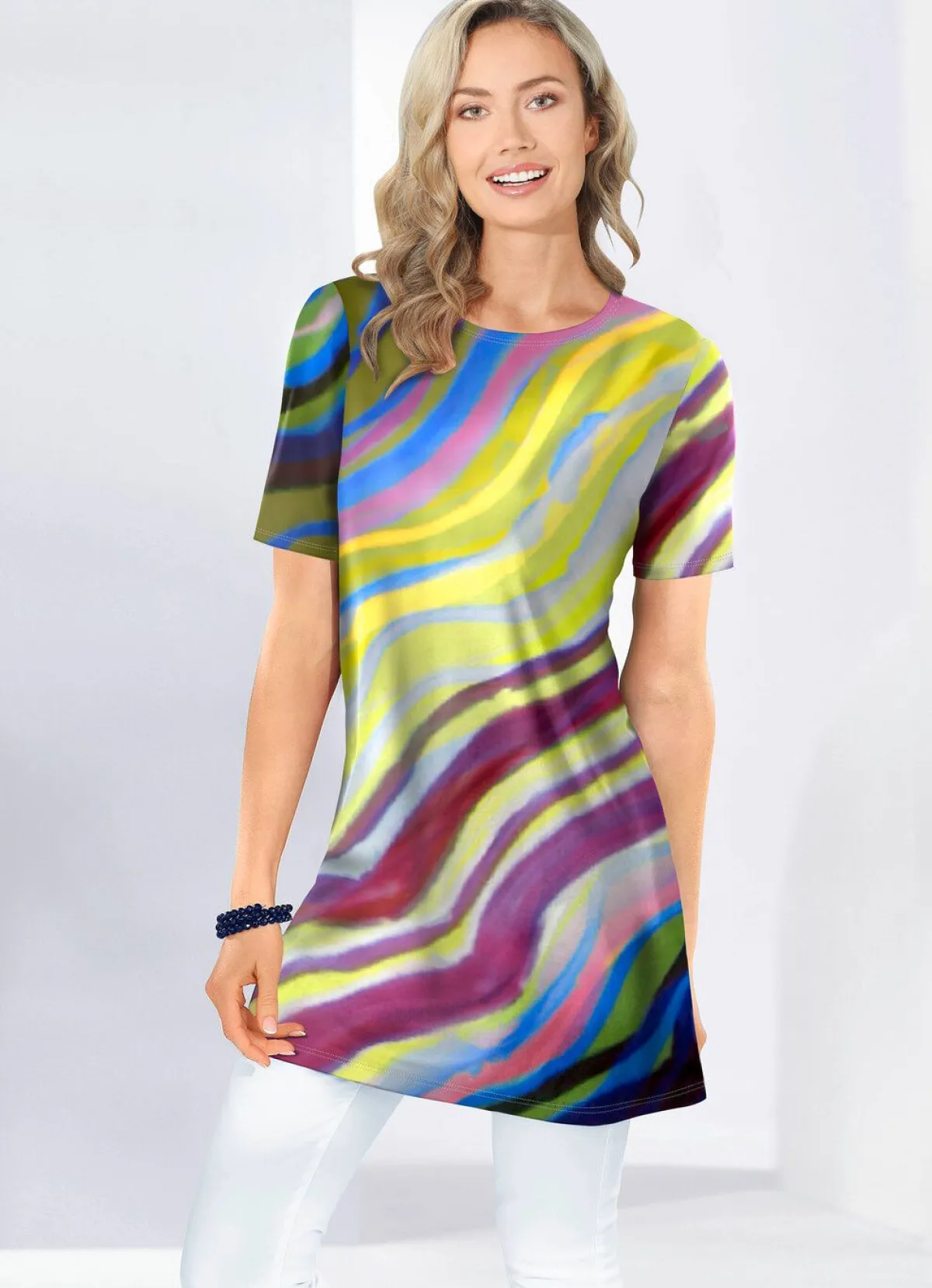 Discount KLAUS MODELLE MADE IN GERMANY Tunika mit modisch flachem Halsausschnitt MULTICOLOR