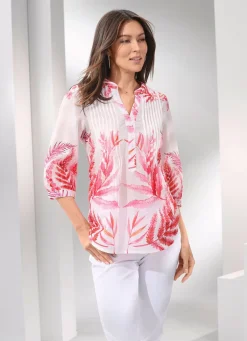Hot BADER Tunika mit sommerlichem Charme ECRU-KORALLE-PINK-BUNT