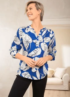 Hot BADER Tunika mit Stehkragen ROYALBLAU-BUNT