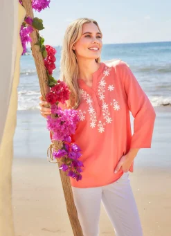 laurakent Tunika mit Stickerei KORALLE
