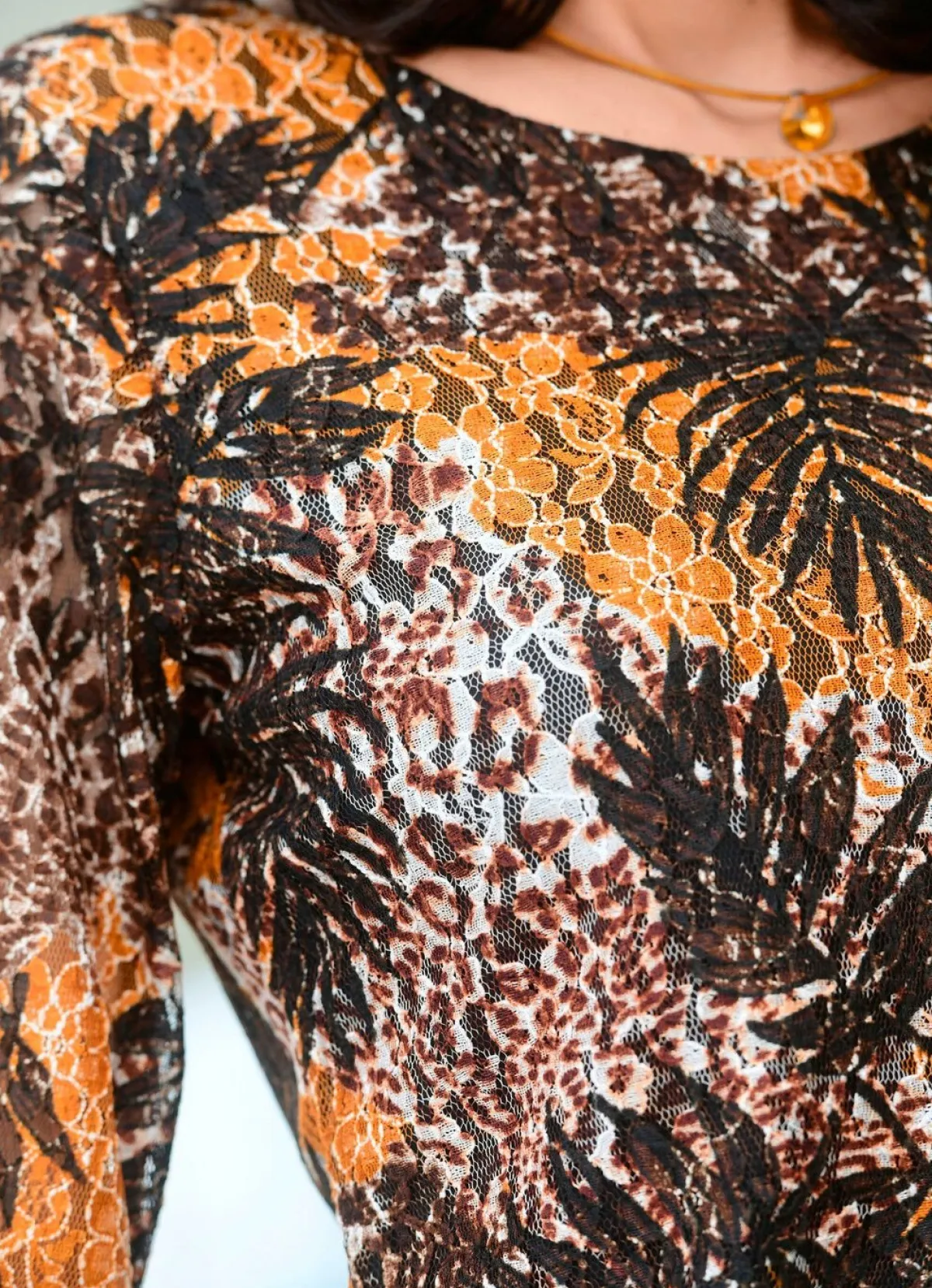 Discount BADER Tunika mit transparenten Ärmeln GELB-BRAUN-BUNT
