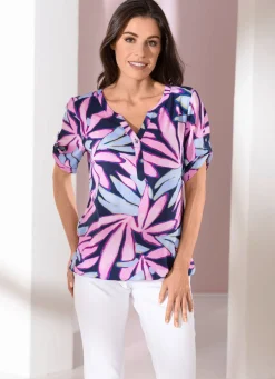 Outlet BADER Tunika mit V-Ausschnitt ROSÉ-MARINE-BLEU
