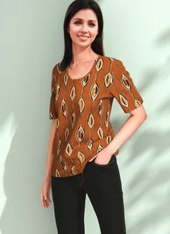 Discount KLAUS MODELLE MADE IN GERMANY Tunika mit Viskose BRAUN-BEIGE-SCHWARZ-BUNT