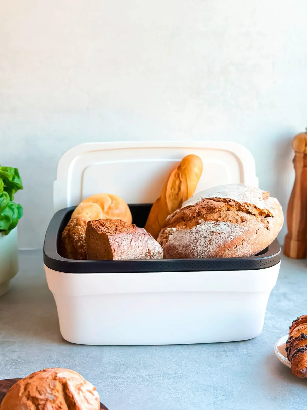 Clearance Tupperware BreadSmart Brotbehälter WEISS-SCHWARZ