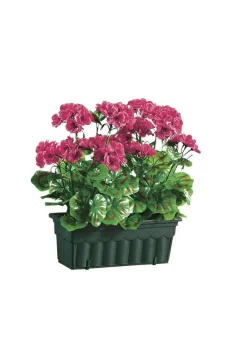 Clearance BADER Täuschend echt wirkende Geranien mit Balkonkasten PINK