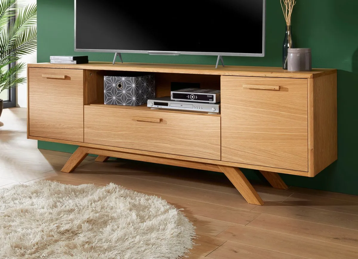 Clearance BADER TV-Longboard mit massiven Holzbeinen und Holzgriffen EICHE