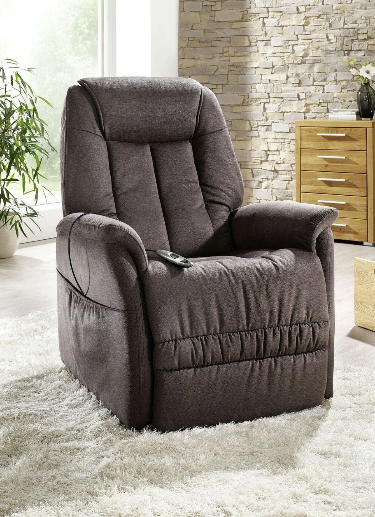 New BADER TV-Sessel mit Motor und Aufstehhilfe BRAUN