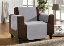 Sale BADER Unempfindliche Sessel-,Couch- und Armlehnenschoner aus Chenille SILBER