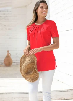 Clearance BADER Unifarbene Shirt-Tunika KORALLE