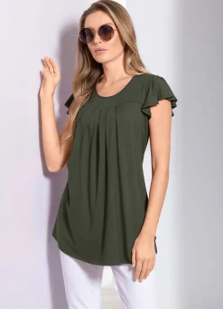 Clearance BADER Unifarbene Shirt-Tunika OLIV
