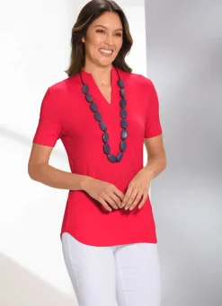 Discount BADER Unifarbene Shirt-Tunika ROT