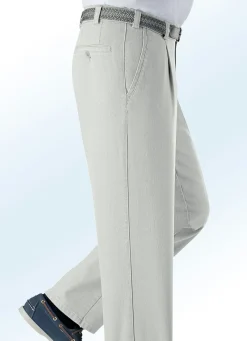 Sale BADER Unterbauch-Jeans mit Bundfalten in 3 Farben HELLGRAU
