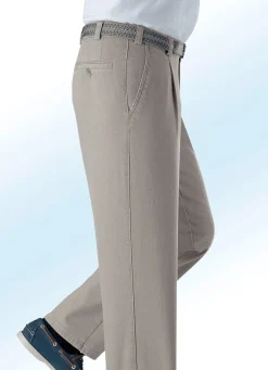 Best BADER Unterbauch-Jeans mit Bundfalten in 3 Farben BEIGE