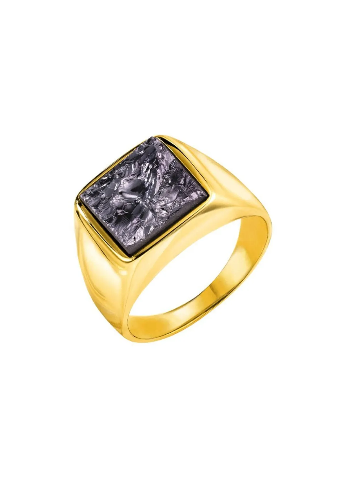 New BADER Vergoldeter Herrenring mit Silicium