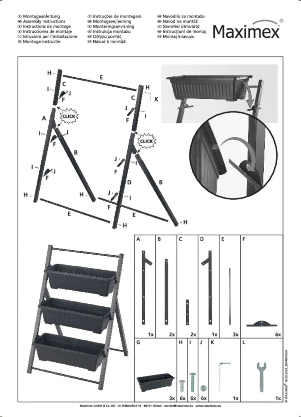 New BADER Vertikales Hochbeet schwarz