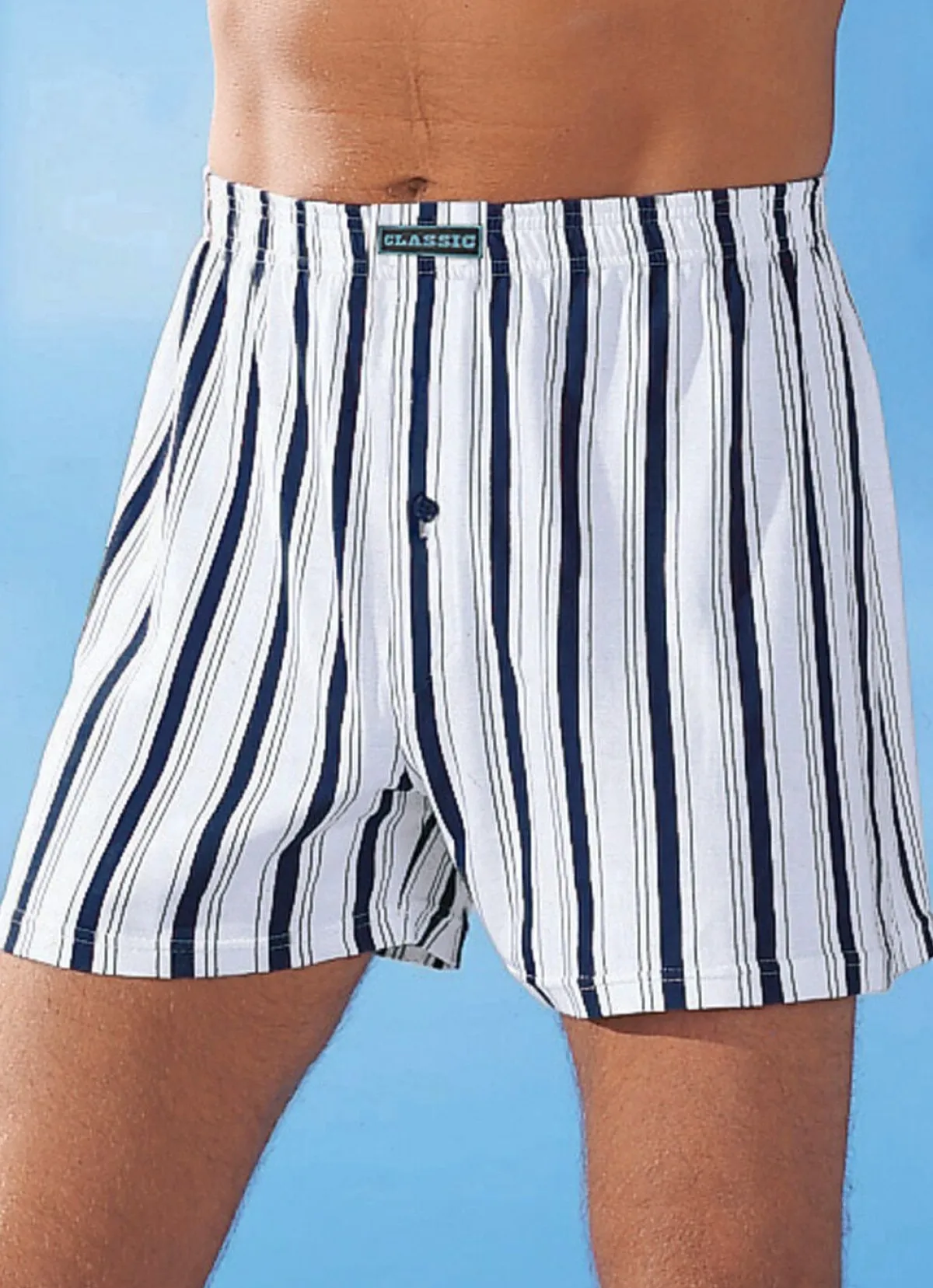 Clearance BADER Viererpack Boxershorts, bunt gestreift 2X WEISS-BORDEAUX, 1X WEISS-SMARAGD, 1X WEISS-NAVY