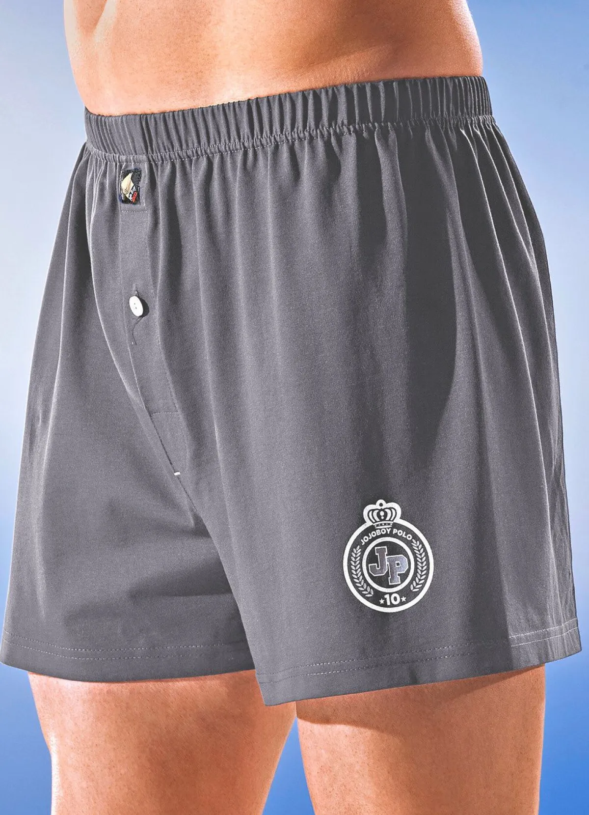 Discount BADER Viererpack Boxershorts, uni mit Druckmotiv 2X MARINE, 2X GRAFIT