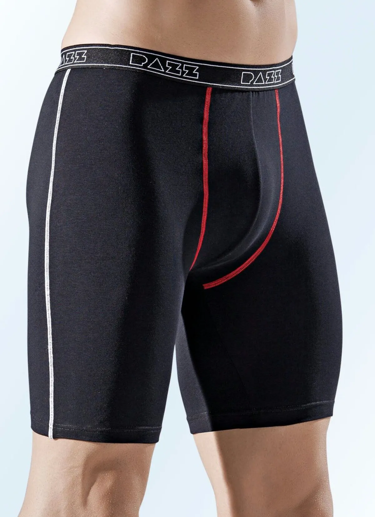 BADER Viererpack Longpants, uni mit Kontrastnähten SCHWARZ