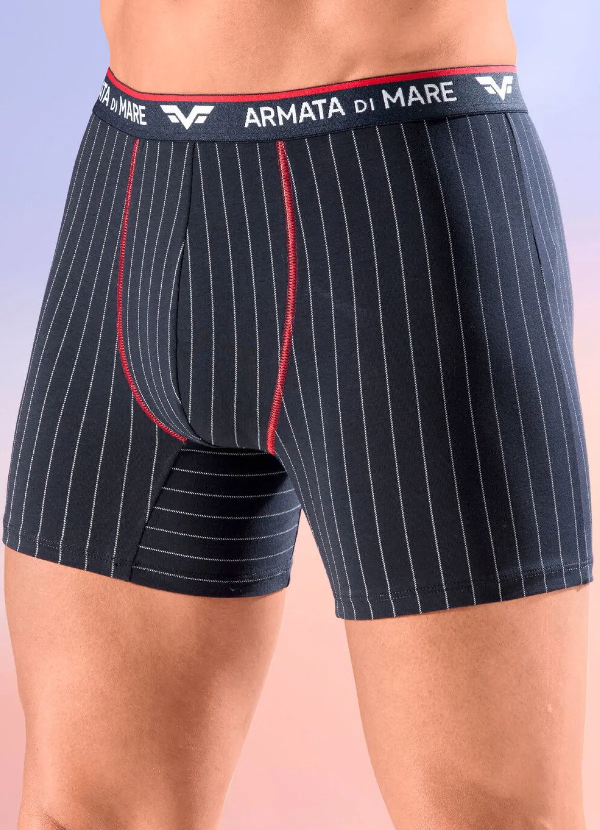 Outlet Armata di Mare Viererpack Pants mit Elastikbund 2X NAVY-WEISS-ROT, 2X UNI NAVY