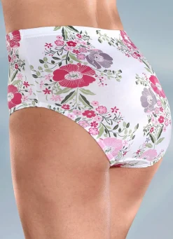 BADER Viererpack Slip mit hüschem Blumendessin WEISS-BUNT