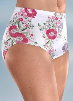 BADER Viererpack Slip mit hüschem Blumendessin WEISS-BUNT