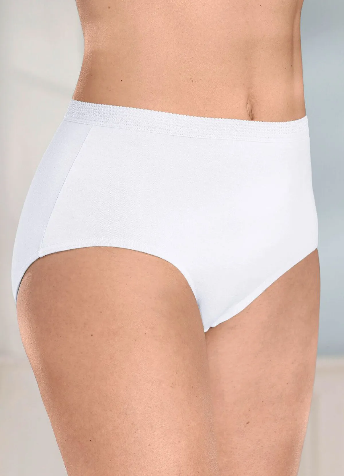 Best BADER Viererpack Slips mit dekorativem Elastikbund 2X MINT, 2X WEISS