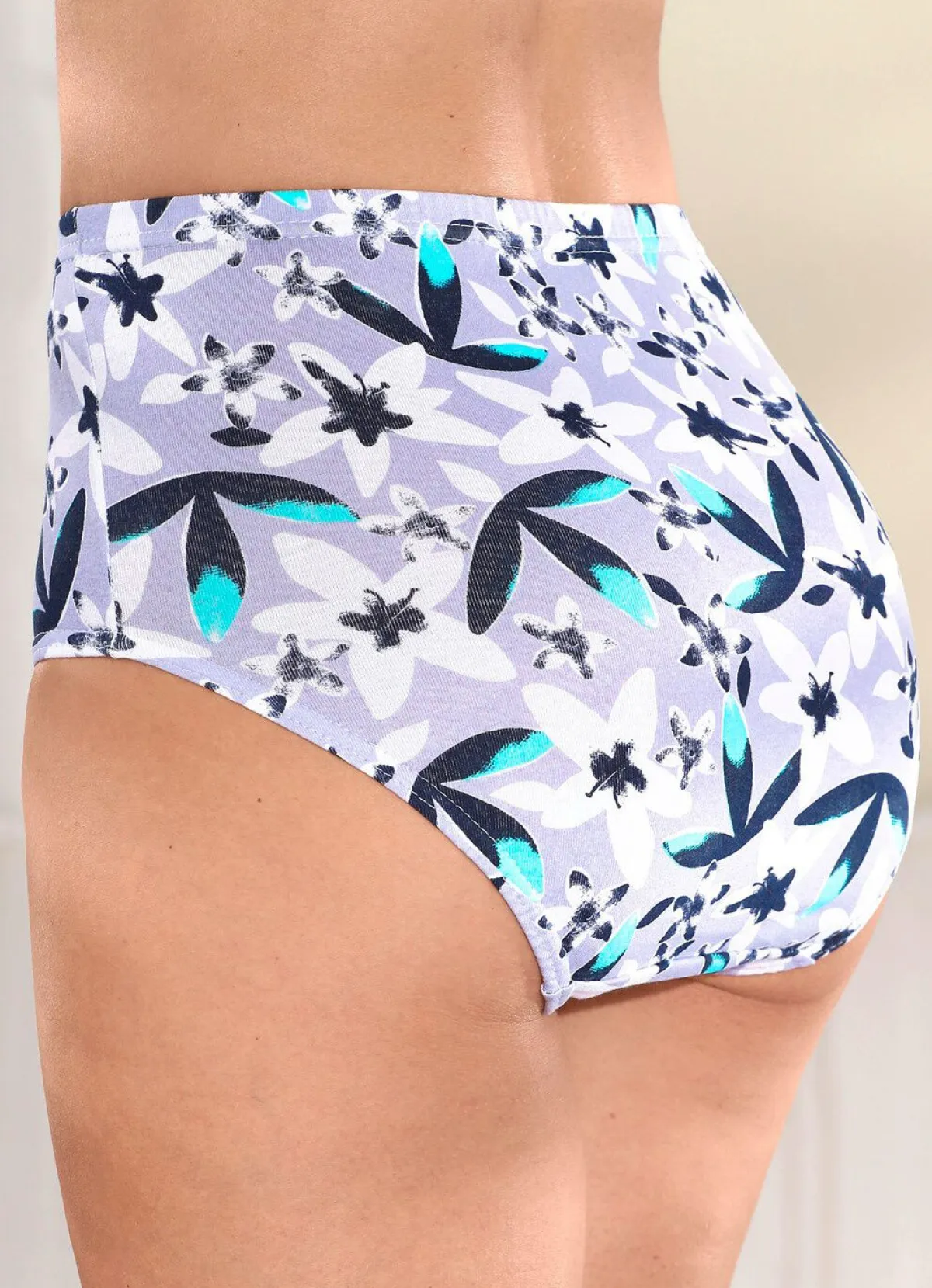 New BADER Viererpack Slips mit Floraldruck FLIEDER-WEISS-BUNT