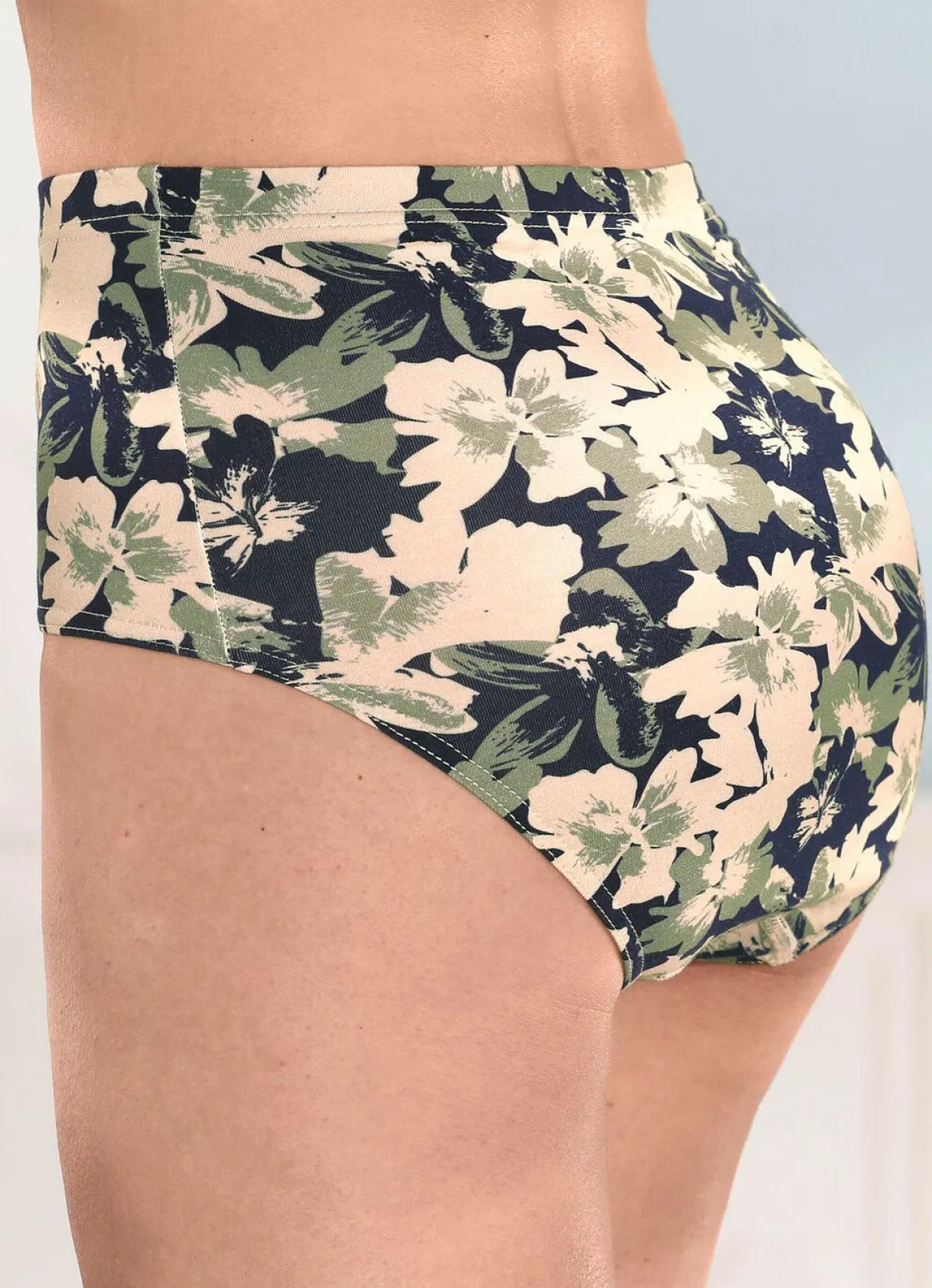 Online MONAMI Viererpack Slips mit hübschem Floraldessin MARINE-OLIV-BEIGE