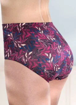 Hot BADER Viererpack Slipsmit Gummizug im Bund BURGUND-JEANSBLAU-AZALEE-BUNT