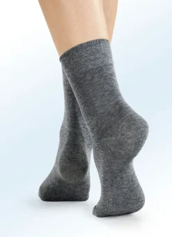 Clearance BADER Viererpack Socken mit BIO-Baumwolle 2X SILBERGRAU MELIERT, 2X ANTHRAZIT MELIERT