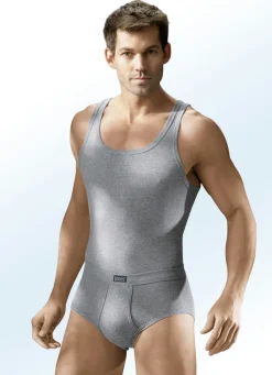 BADER Viererpack Sportjacken aus Feinripp, uni bunt 2X STEINGRAU MELIERT, 2X JEANSBLAU MELIERT