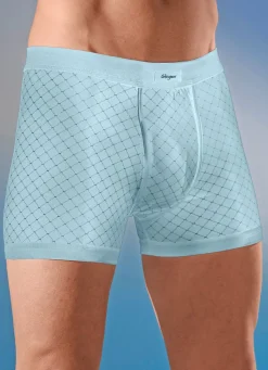 Hot BADER Viererpack Unterhosen aus Feinjersey, mit Eingriff 2X MARINE-BEIGE, 2X HELLBLAU-MARINE