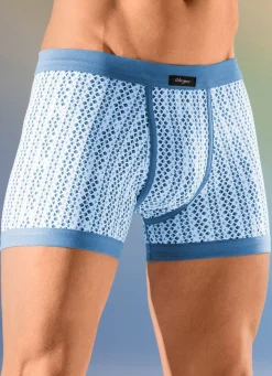 Sale GLEYMOR Viererpack Unterhosen mit Softbund 2X GRÜN-WEISS, 2X JEANSBLAU-WEISS