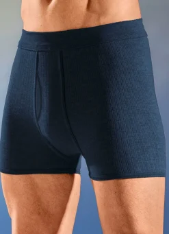 Hot BADER Viererpack Unterhosen mit Softbund 2X GRAU MELIERT, 2X MARINE