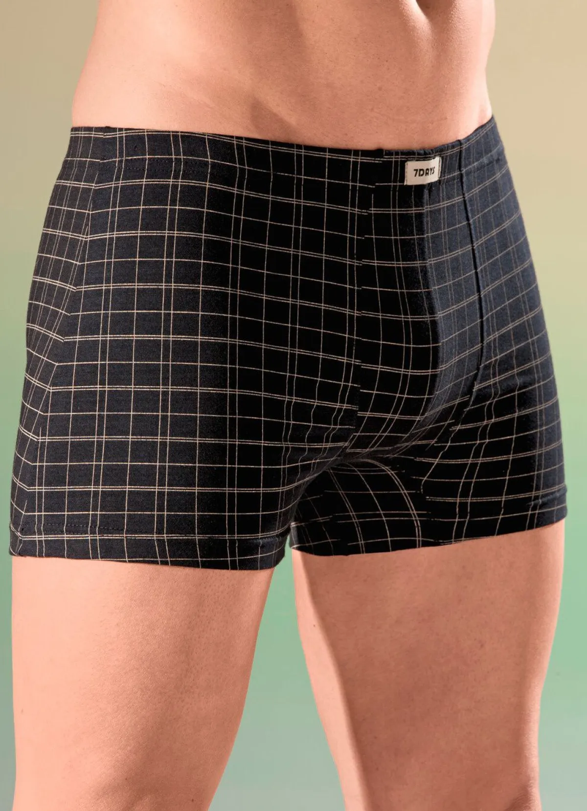 Sale BADER Viererpack Pants aus Feinjersey it Dehnbund 1X SCHWARZ KARIERT, 1X UNI SCHWARZ, 1X GRAU KARIERT, 1X UNI GRAU
