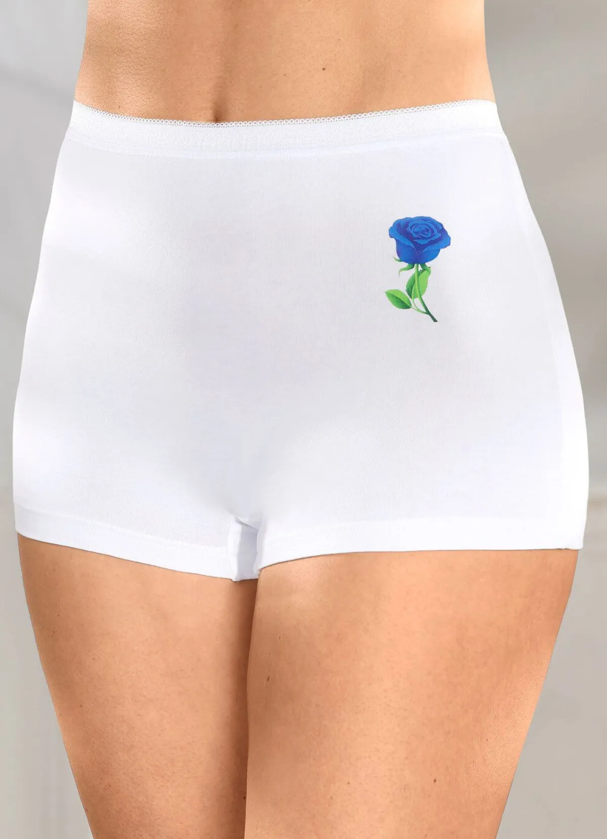 BADER Viererpack Pants mit Blumenmotiv WEISS