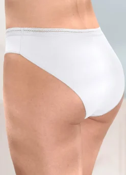 Hot BADER Viererpack Slips mit dekorativem Elastikbund 2X JADE, 2X WEISS
