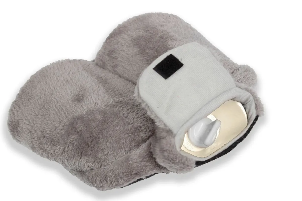 New BADER Vital Comfort Fuß-Wärmflasche mit sanftem Fleece-Bezug GRAU