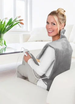 Hot BADER Vitalmaxx Rücken- und Nacken-Massageheizdecke ANTHRAZIT