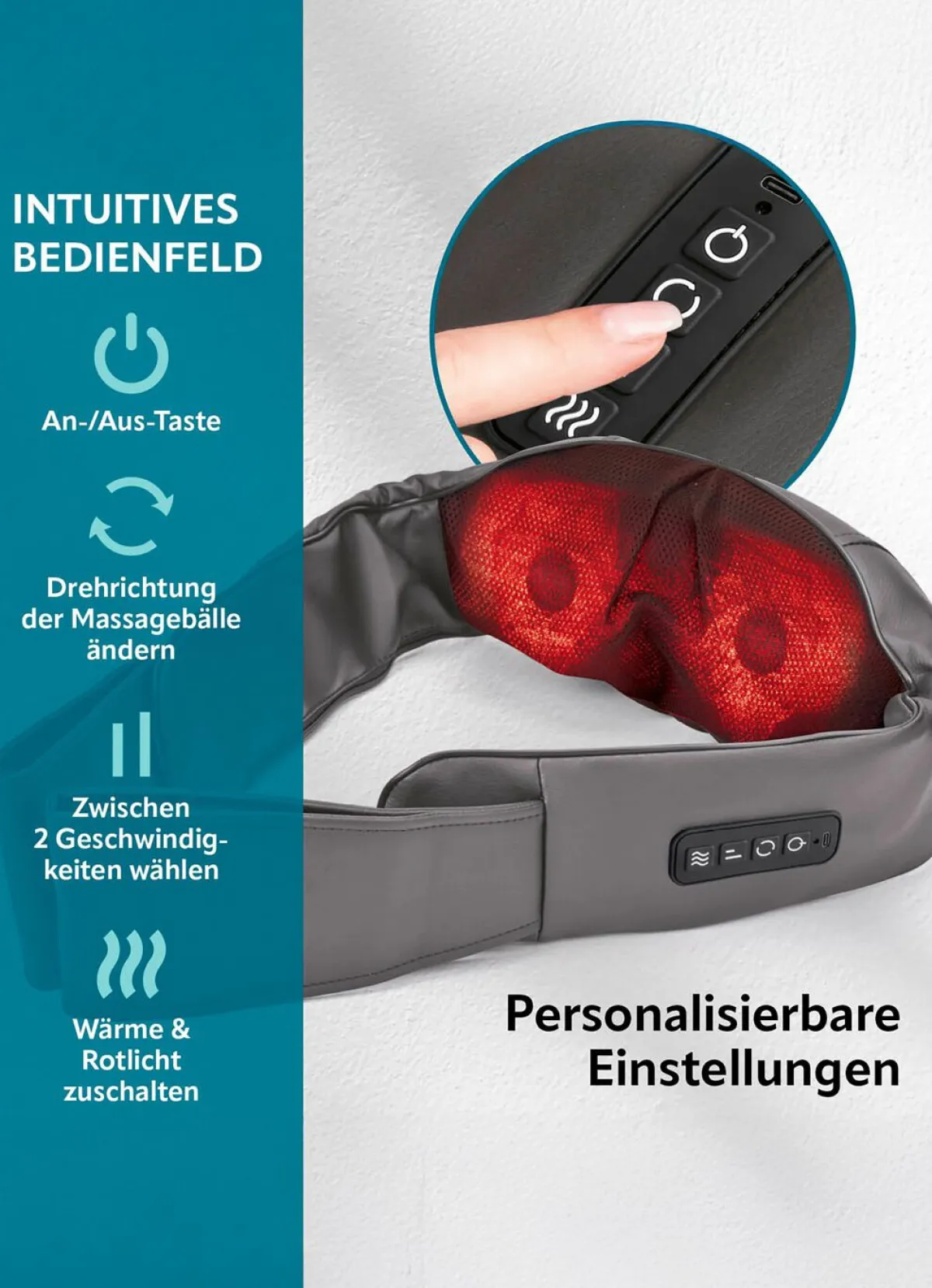 VITALMAXX Shiatsu-Massagegerät ANTHRAZIT