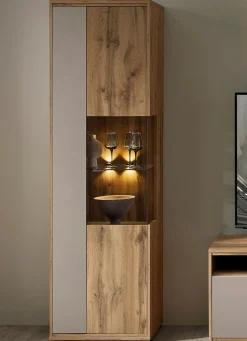Sale BADER Vitrine mit LED-Beleuchtung EICHE ALTHOLZ-KASCHMIR