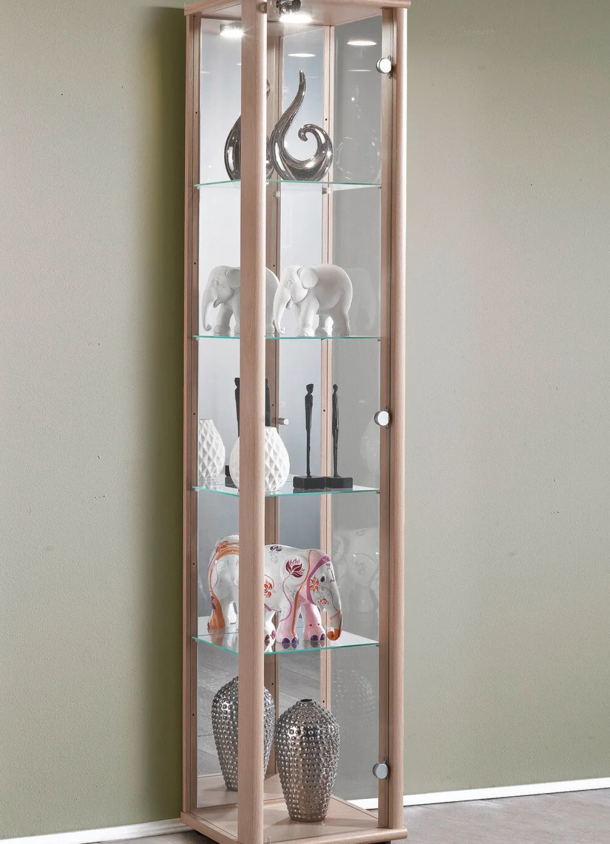 Best BADER Vitrine, 1-türig, mit LED-Beleuchtung EICHE-SONOMA