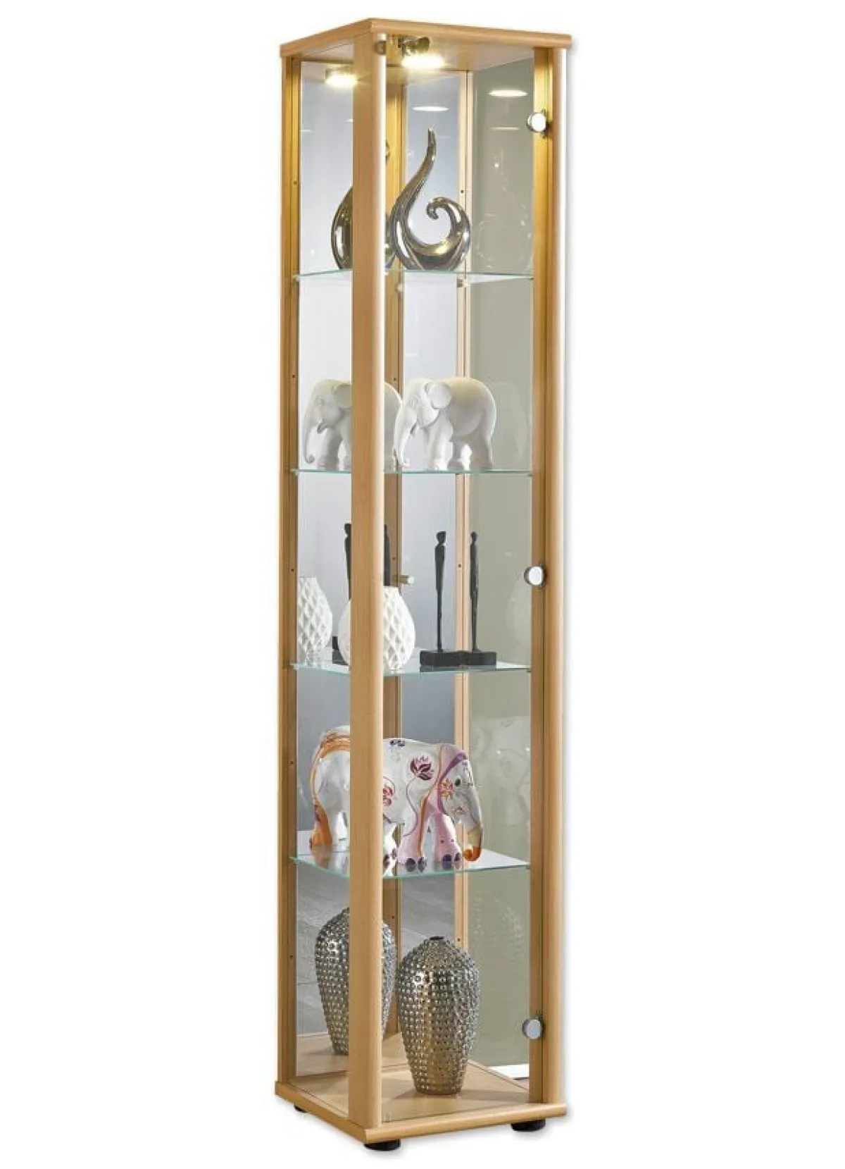 Discount BADER Vitrine, 1-türig, mit LED-Beleuchtung BUCHE