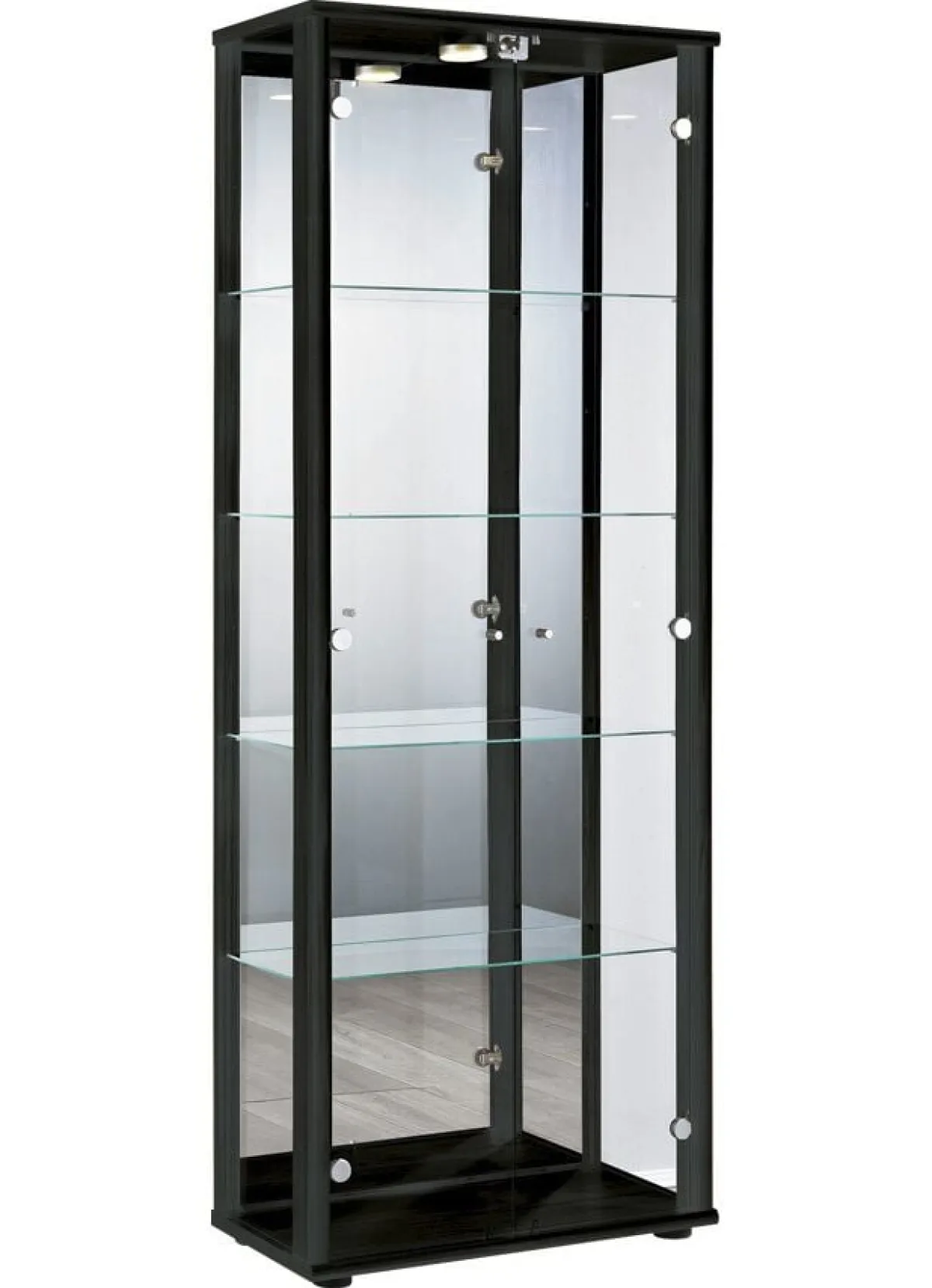 Hot BADER Vitrine, 2-türig, mit LED-Beleuchtung SCHWARZ