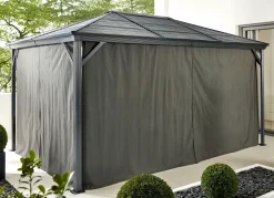 Outlet BADER Vorhang-Set zu Pavillon Ventura DUNKELGRAU