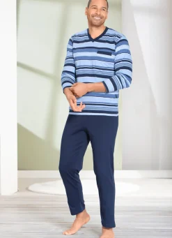 Clearance COMTE Vorteilspack: Schlafanzug und Shorty im Set, mit V-Ausschnitt MARINE-BLAU
